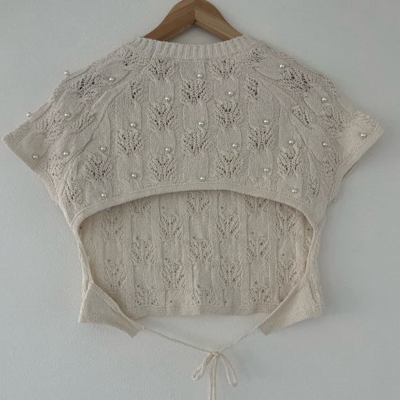 Zara Knitwear Top with Faux Pearls - Picture 4 of 5